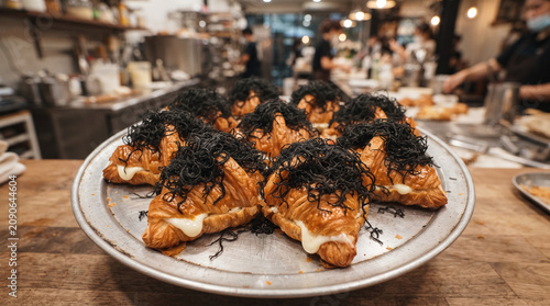 Trending Thai Hair Croissant Pastry with Crispy Shredded Topping