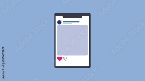 Social media marketing scrolling, social media concept designs 2d animation with alpha matte