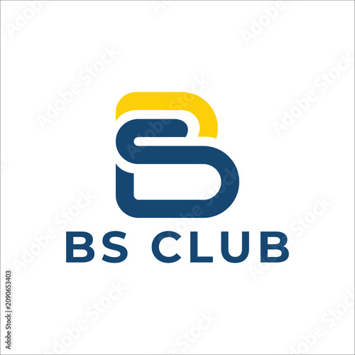 Modern Club Monogram BS Logo Professional Brand Identity