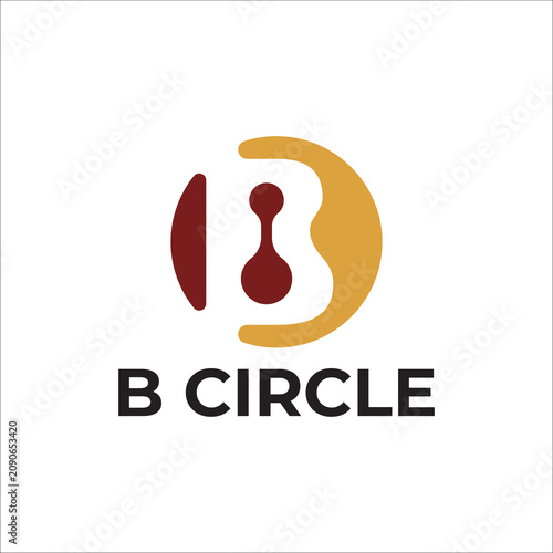 Circular Letter B Negative Space Logo Modern Brand Identity