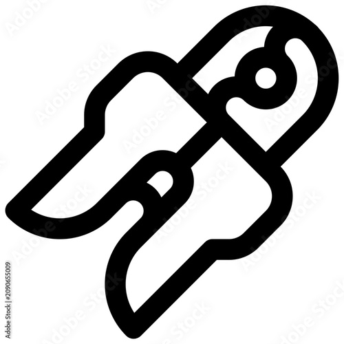 Canvas Print Nail clippers. Editable stroke vector icon.