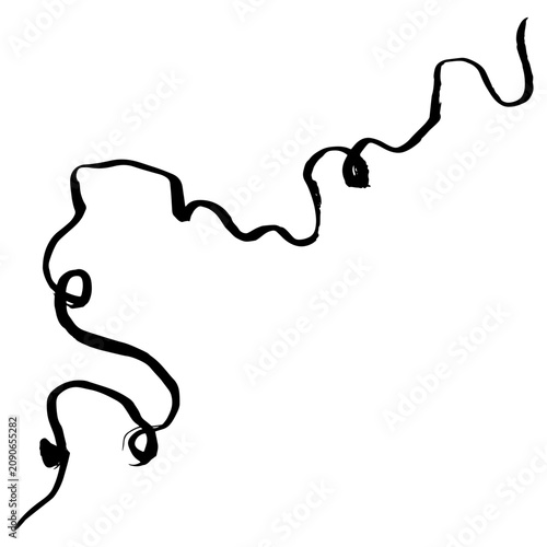 Abstract black ink swirl line isolated. Minimalist vector illustration for branding, textile design, social media templates, posters, and contemporary wall art decoration