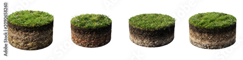 Fotografía Soil Profile Cylinders: Realistic Grass and Earth Cross-Section Samples for Educ