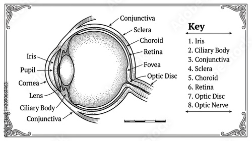 Photos Anatomical Diagram of the Human Eye and its Parts