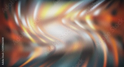 Abstract background with glowing orange and silver light curves