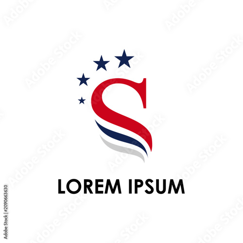American Style Letter S Logo Design.