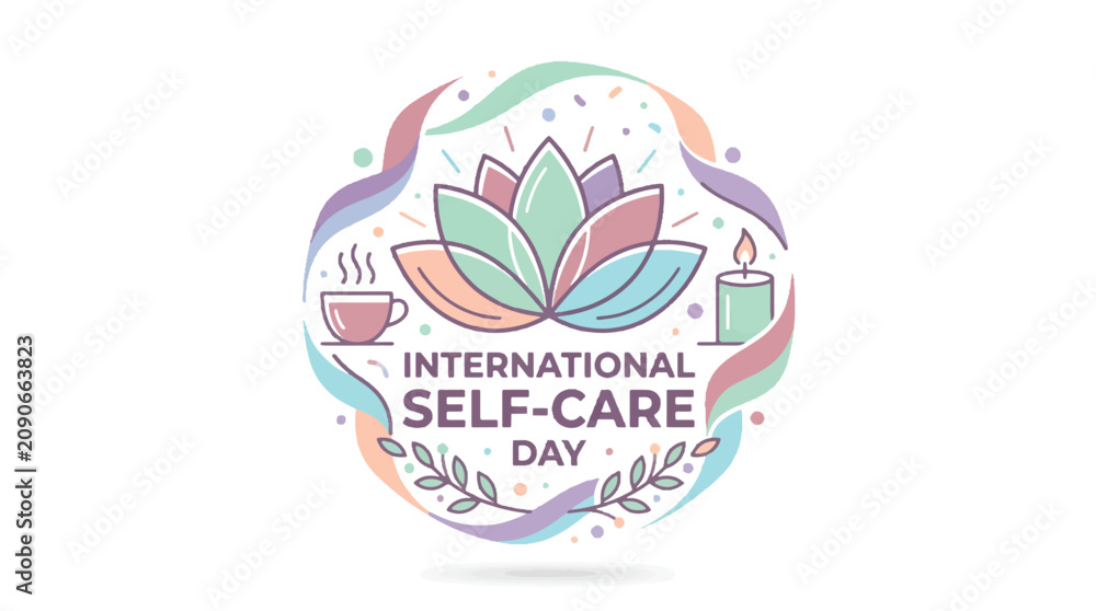Fototapeta premium International Self Care Day Illustration