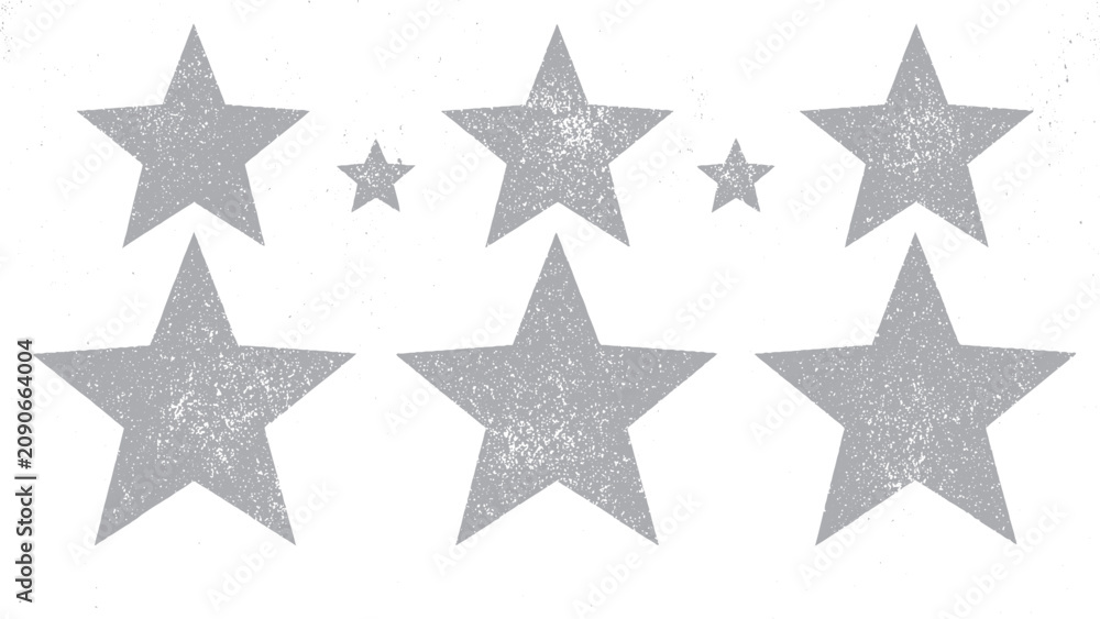 Obraz premium Distressed grunge black star symbols with vintage style Hand drawn grunge star collection for retro graphic design