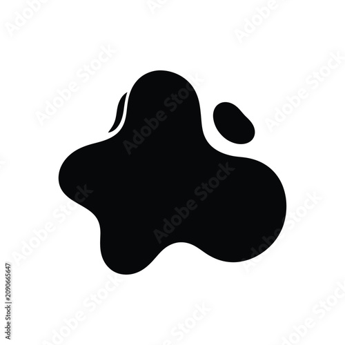 Fotografija Black Liquid Blob Shape.