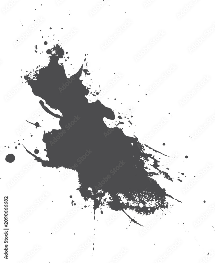 Obraz premium Black abstract messy ink splatter stain