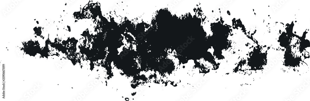 Fototapeta premium Long black abstract grunge ink splatter