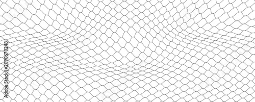 фотографія White abstract background with minimalist black 3d distorted wavy mesh grid wire