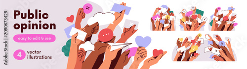 Cuadro en lienzo Public opinion, forum and discussion
