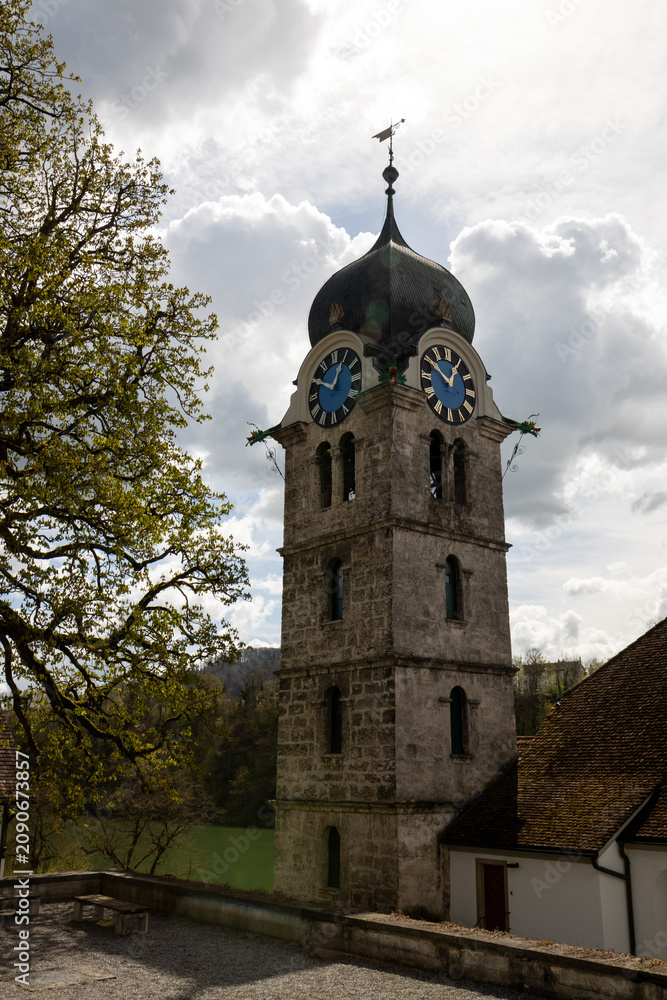 Naklejka premium Historic clock tower in Eglisau, Switzerland