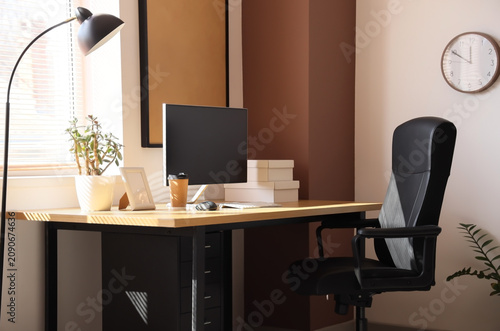 Modern home office interior...