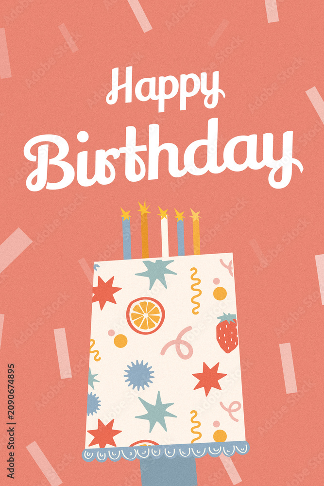 Fototapeta premium Celebrating a birthday with a colorful cake and fun decorations in a lively setting