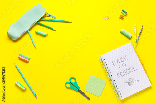 Frame made of notebook with...