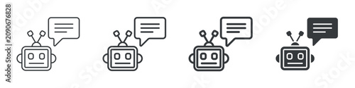 Foto Chatbot Different Icon Set Simple Style Collection