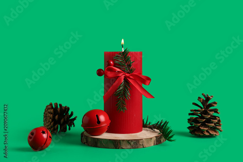 Beautiful burning candle an...