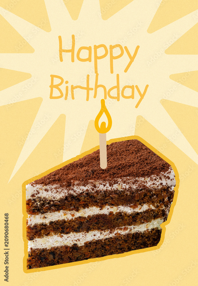 Fototapeta premium Birthday party celebration with cake and candle for a special event