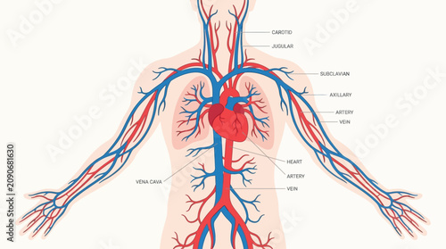 Obraz na plátne Human Circulatory System Medical Infographic