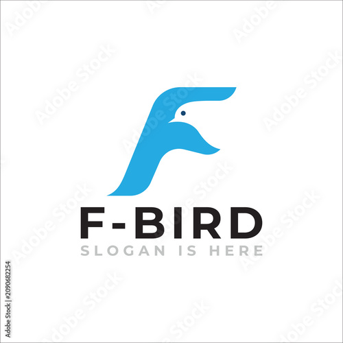 Flying Bird F Letter Logo Modern Brand Identity