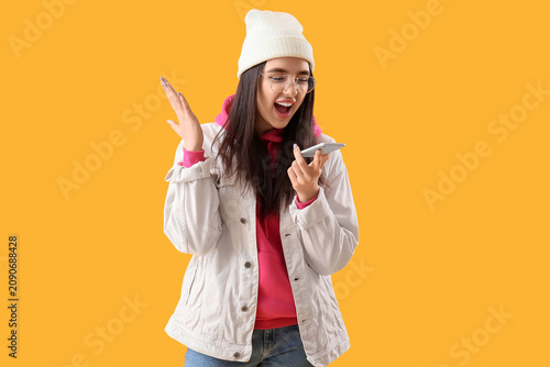 Angry stressed young woman ...