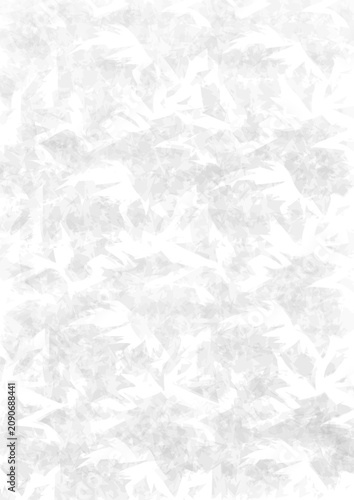 Abstract white and gray geometric crystal pattern background. Light grey polygonal texture with sharp shapes, winter snow or shattered glass effect for modern backdrop.