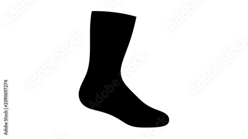 Athletic Soccer Sock Solid Icon - Vector Illustration for Sports Gear and Football Equipment Design