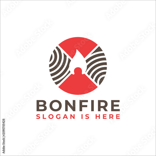 Circular Bonfire Logo Modern Outdoor Brand Identity