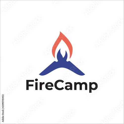 Modern Fire Camp Logo Outdoor Brand