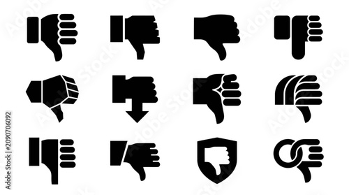 Foto Collection of Thumbs Down Icons: Dislike, Negative Feedback, Rejection, Failure