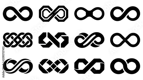 Obraz na plátne Collection of Infinity Symbol Variations