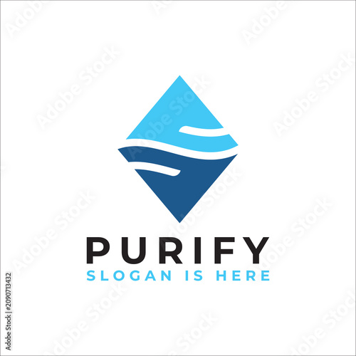 Water Drop Purify Logo Modern Clean Brand Identity