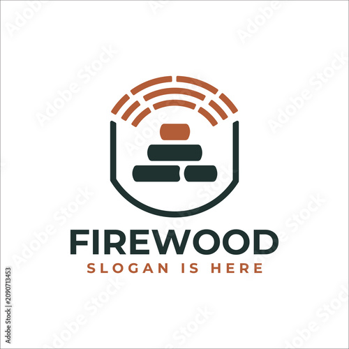 Firewood Shield Logo Modern Outdoor Brand Identity