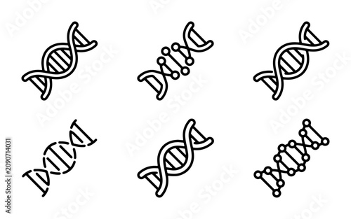 Tableau sur toile DNA Helix Icons Set, Genetic Science Molecular Biology Symbols, Biotechnology Re