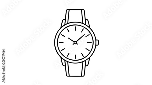 Photos Classic wristwatch vector icon, clean hand-traced outline illustration with dial