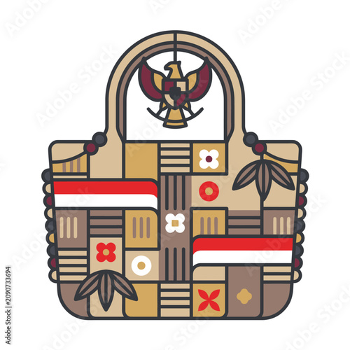 Traditional bag design representing Indonesia Independence Day motifs
