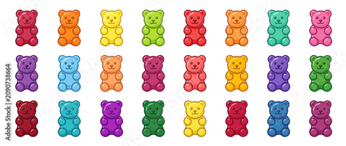 Tableau sur toile Multi colored gummy bear candies in a vibrant assortment