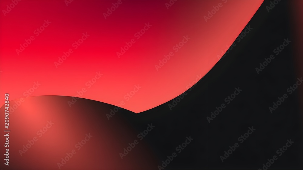 A vibrant abstract background featuring smooth, flowing curves in a gradient of red and black colors, creating a dynamic visual effect.