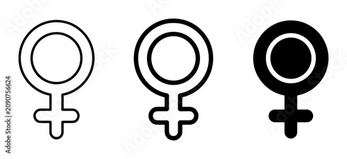 Quadro su tela Female Symbol Icons, Venus Sign Vector Graphics, Womanhood Representation