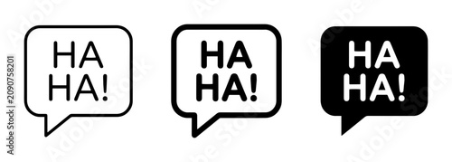 Fotografie Laughing Speech Bubbles, HA HA Text Icons, Humor & Comedy Vector Set, Funny Comm