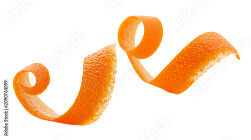 Картината върху платно Orange zest spiral curling gracefully, isolated on transparent background