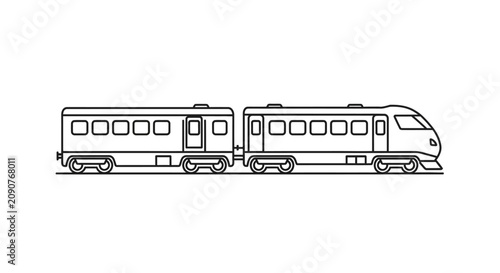 Modern Train Vector Illustration - Transportation and Travel Concept