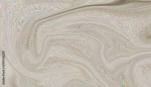 Elegant light beige marble texture with swirling subtle colorful lines creates a luxurious liquid art aesthetic