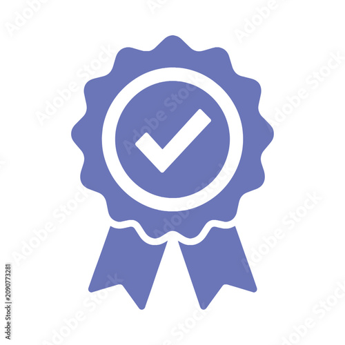 Verified Badge Check Mark Award Icon Quality Certification Vector