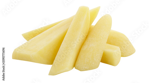 Valokuva Raw potato wedges cut for french fries or roasting