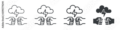 Foto Conflict Different Icon Set Simple Style Collection