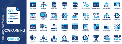 Obraz na plátně Programming icon set