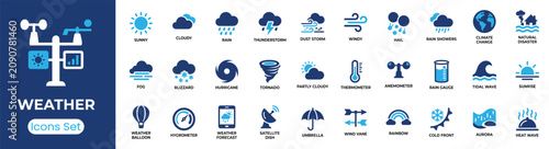 Bild auf Leinwand Weather icon set